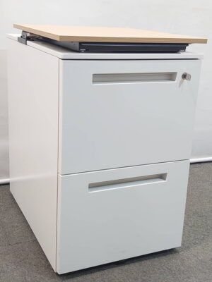 在庫10台以上 デスクワゴン 昇降式 2段 キャスター付 イトーキ CZR 幅410mm ホワイト 中古