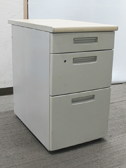 在庫10台以上 ワゴン 3段 脇机 4台セット コクヨ BS+ BSNC73F1 中古 - 画像 (2)