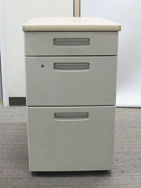 在庫10台以上 ワゴン 3段 脇机 4台セット コクヨ BS+ BSNC73F1 中古 - 画像 (3)