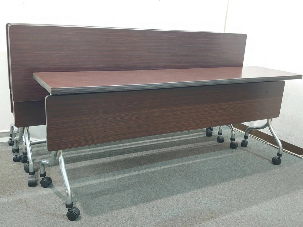 在庫19台 会議テーブル 10台セット W1800 D450 折り畳みテーブル 幕板付き キャスター付き ホウトク FX33M 中古 - 画像 (3)