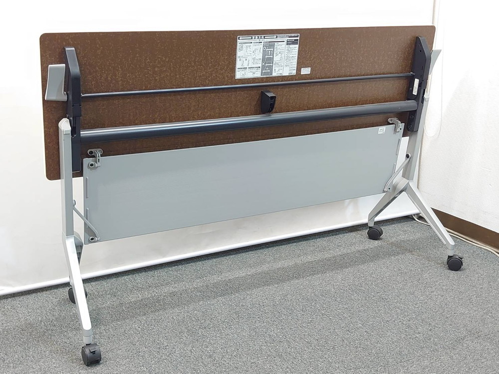 会議テーブル 2台セット W1800 D450 折り畳みテーブル ミーティングテーブル コクヨ KTTシリーズ スタッキングテーブル 中古 - 画像 (5)