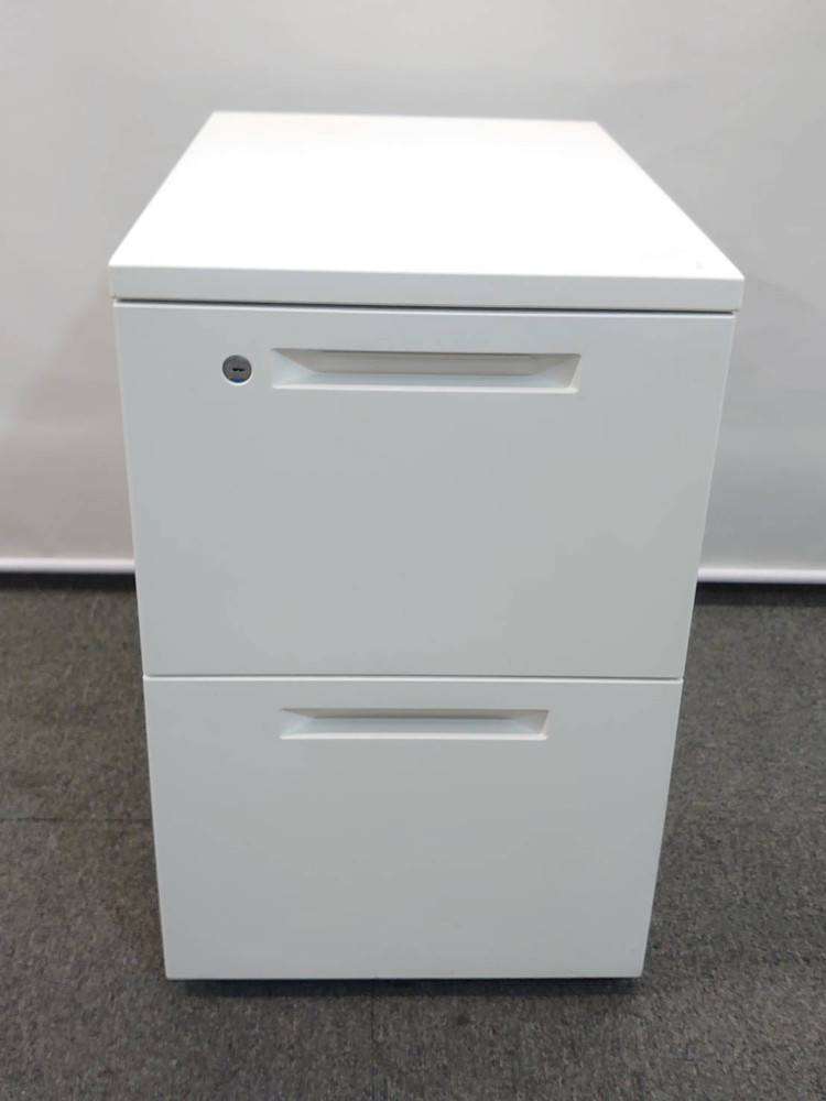 デスクセット 4人用セット 平机+2段ワゴン W1200 D700 オフィスデスク コクヨ iS カギ付き 中古 - 画像 (13)