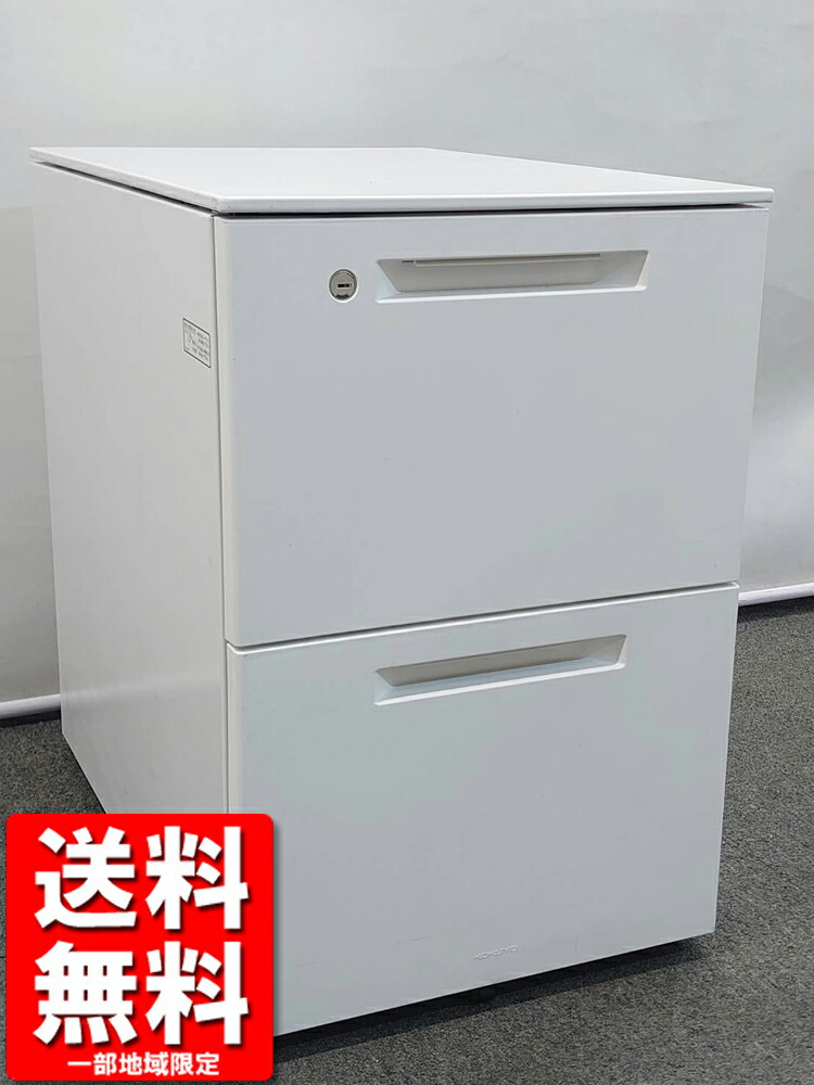 コクヨ iS 2段ワゴン ワゴン サイドワゴン デスクワゴン 事務ワゴン カギ付き SDM-IS46A2SAWNN 中古