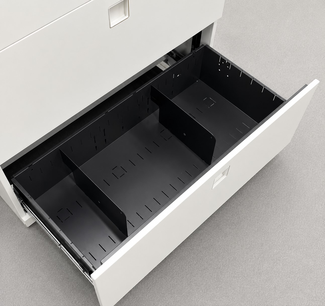 書庫 W900 D450 H1120 ラテラル キャビネット3段 カギ付き オカムラ 中古 - 画像 (5)