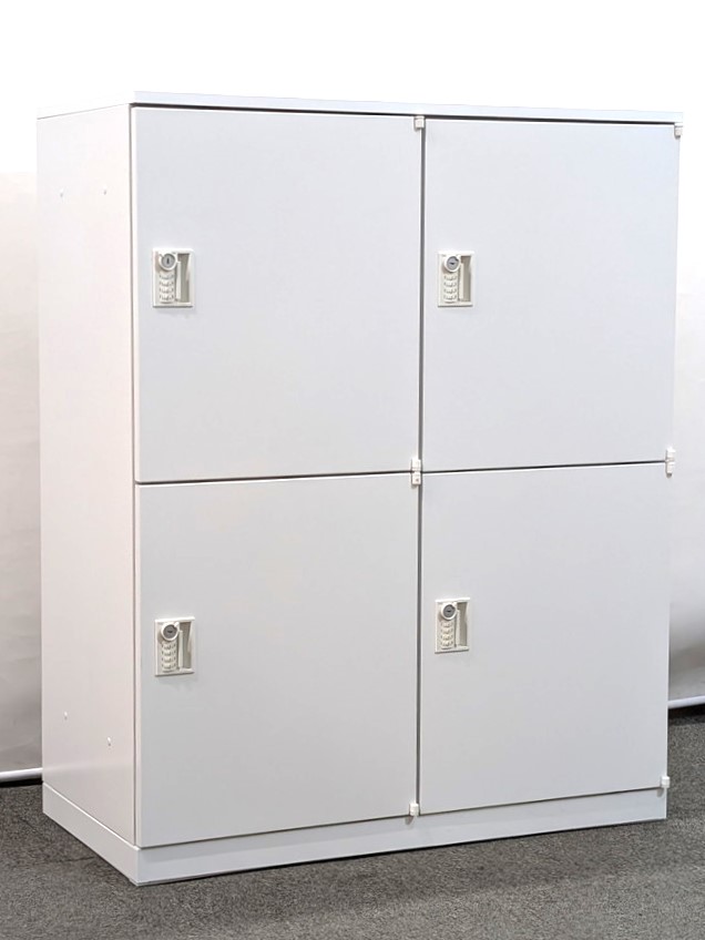 4人用ロッカー W900 D450 H1130 パーソナルロッカー ウチダ メールボックス ダイヤル錠タイプ 中古 - 画像 (2)