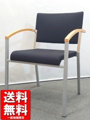 会議チェア オカムラ ウィスナーハーガー スタッキングチェア ミーティングチェア ブラック 中古