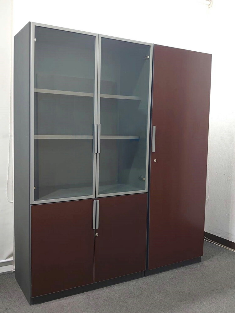 送料無料 東京地区限定 役員家具2点セット コクヨ キャビネット ワードローブ 木製 役員家具 書庫 役員書庫 中古 - 画像 (2)
