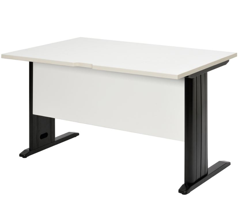 スチール脚デスク W1200 D700 平机 アソート ホワイト ブラック脚 RFSLD-1270WH-BL 新品 デスク - 画像 (2)