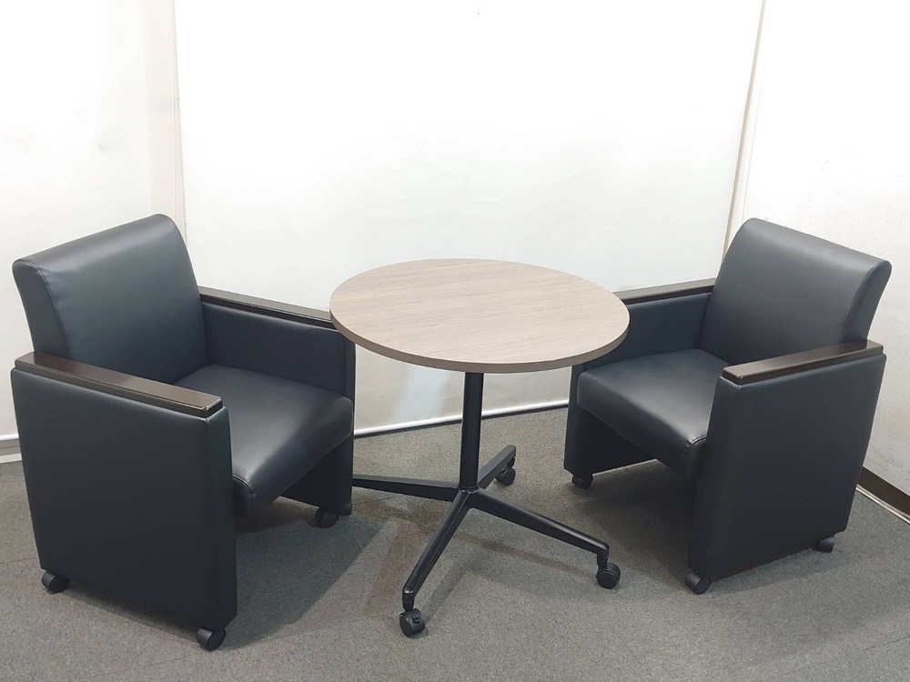 応接セット 3点セット カフェテーブルセット ミーティングセット 会議セット コクヨ ジュート 中古 - 画像 (4)