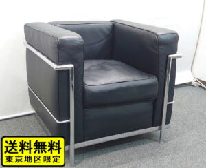 応接ソファ 1人用 ル・コルビジェLCシリーズ風 リプロモデル レザー 本革 LC2  ロビーチェア 中古