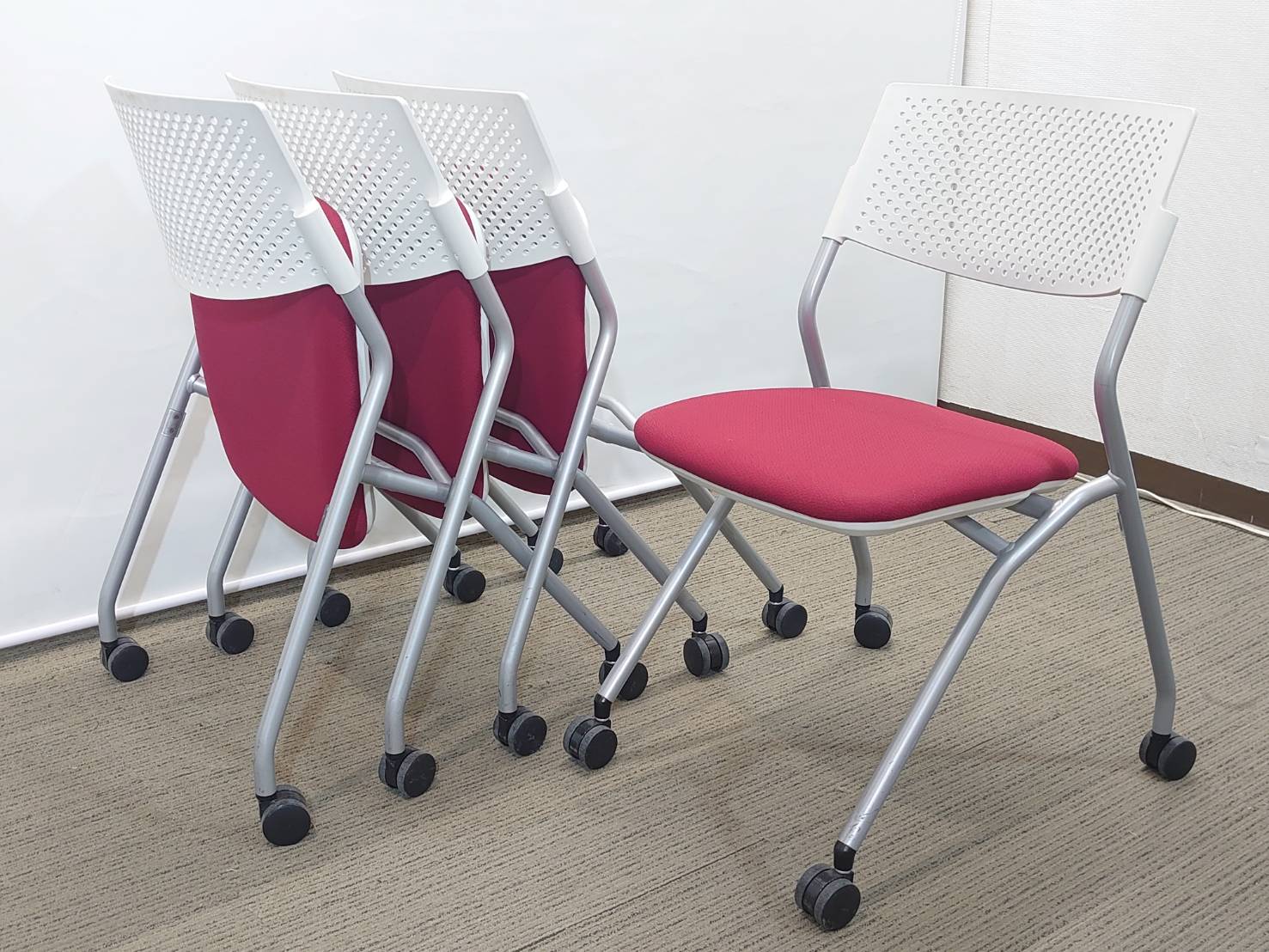 会議テーブルセット 4人用 イトーキ ウチダ W1500 会議チェア4脚 中古 - 画像 (18)