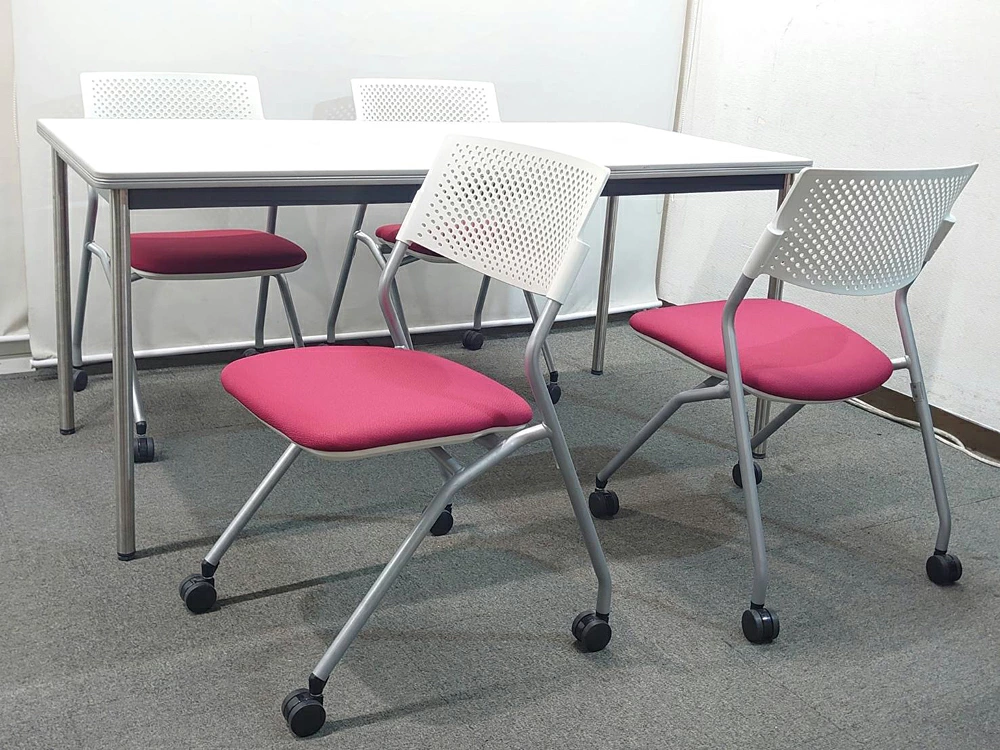 会議テーブルセット 4人用 イトーキ ウチダ W1500 会議チェア4脚 中古 - 画像 (2)