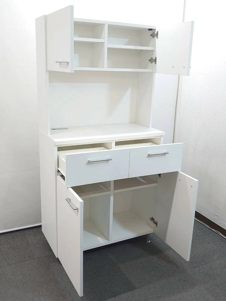 キッチンキャビネット 食器棚 コクヨ ビジネスキッチン BKD-EK910APAWN ホワイト W900 中古 - 画像 (2)