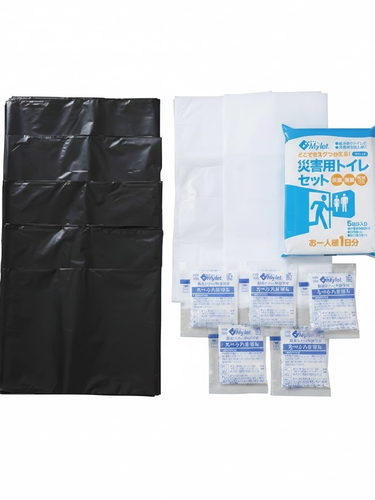 【送料無料】災害用トイレ 簡易トイレ 携帯トイレ 緊急対策用トイレ 100回分 セット ミドリ安全 マイレット - 画像 (6)