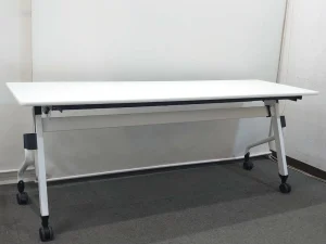 会議テーブル 折りたたみ式 キャスター付き 井上金庫 ZBR-1860 ホワイト W1800×D600 中古