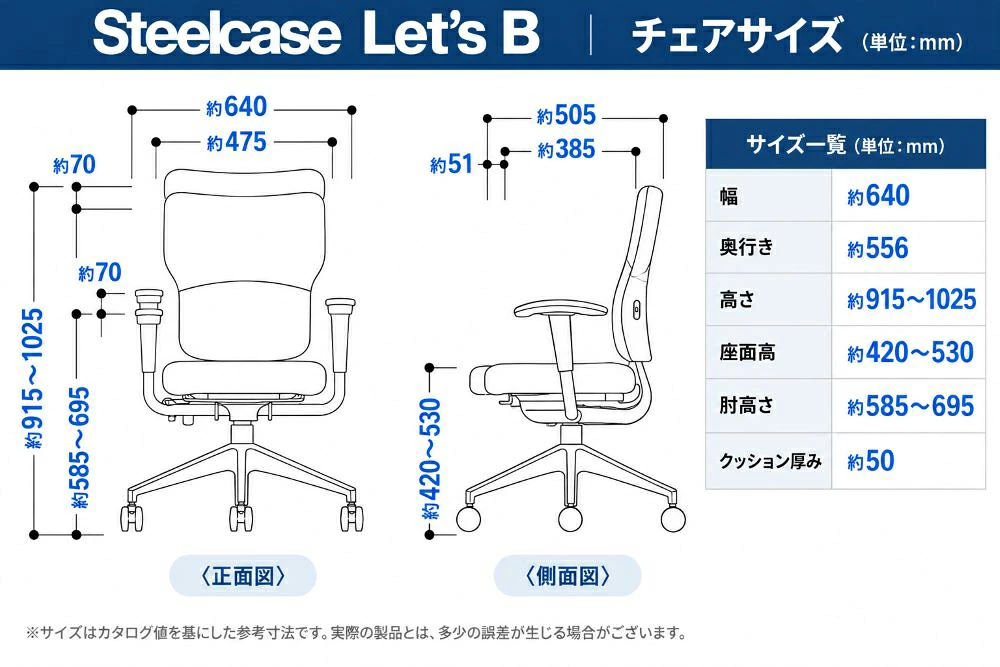 スチールケース レッツビー オフィスチェア 肘付き ブラック 2020年製 中古 - 画像 (4)