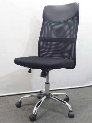 【店頭引き渡し限定】オフィスチェア メッシュチェア ハイバック キャスター付き 黒 肘無し 中古